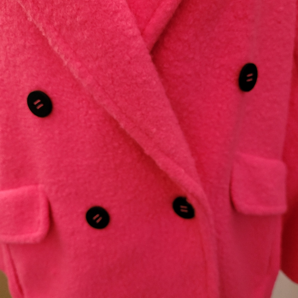 New BCBG hot pink boucle long coat bright sexy modern designer size XXL 2X 2XL - Picture 10 of 14